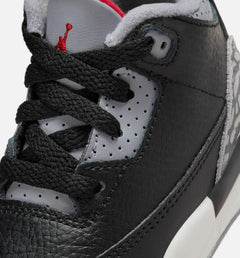 Kids Air Jordan 3 Retro TD Black Cement Grey Fire Red Summit White Shoe Sneaker