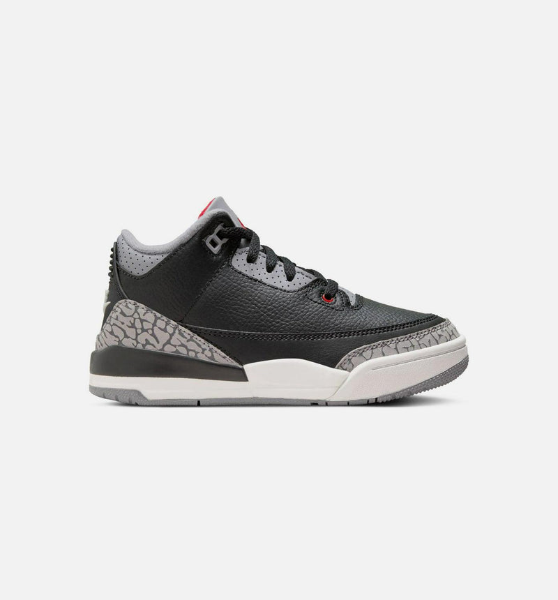 Kids Air Jordan 3 Retro PS Black Fire Red Cement Grey White DM0966-010 Sneaker