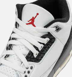 Kids Air Jordan 3 Retro GS Summit White Fire Red Cement Grey Black DM0967-106