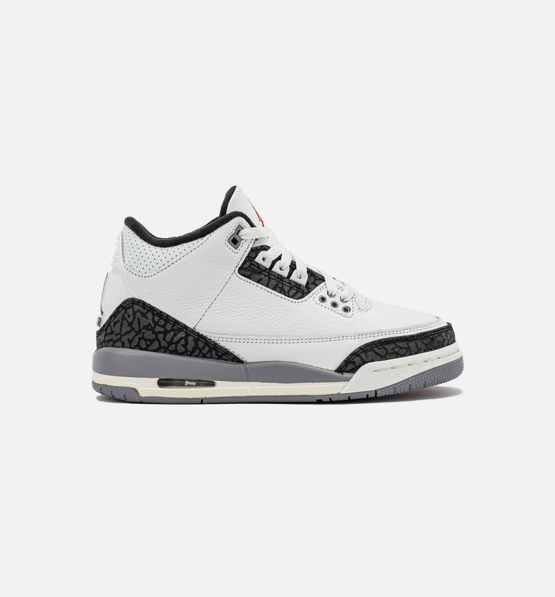 Kids Air Jordan 3 Retro GS Summit White Fire Red Cement Grey Black DM0967-106