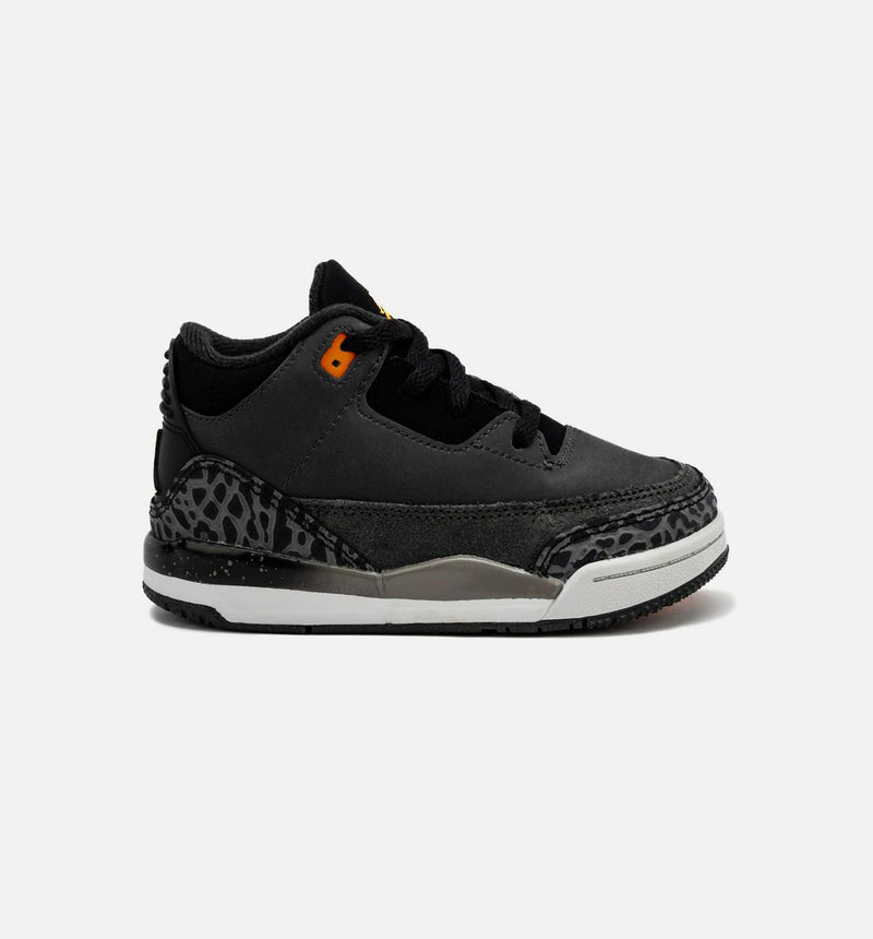 Kids Air Jordan 3 Retro Fear TD Night Stadium Black Orange White Shoe Sneaker