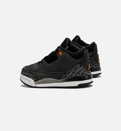 Kids Air Jordan 3 Retro Fear TD Night Stadium Black Orange White Shoe Sneaker