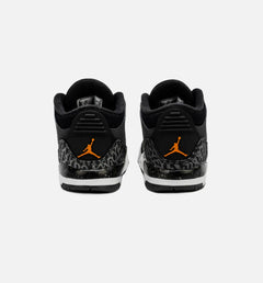 Kids Air Jordan 3 Retro Fear TD Night Stadium Black Orange White Shoe Sneaker