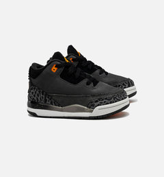 Kids Air Jordan 3 Retro Fear TD Night Stadium Black Orange White Shoe Sneaker