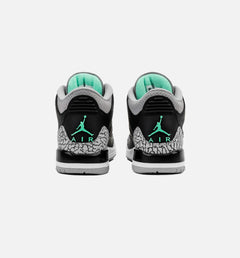 Kids Air Jordan 3 Retro GS Black Green Glow Wolf Grey White DM0967-031 Sneaker
