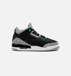 Kids Air Jordan 3 Retro GS Black Green Glow Wolf Grey White DM0967-031 Sneaker