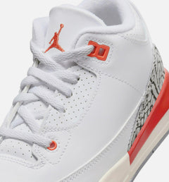 Kids Air Jordan 3 Retro Georgia Peach PS White Cement Grey FQ9174-121 Sneaker