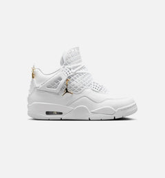 Wmns Nike Air Jordan 4 Retro Net Triple White Black Gold FN7251-107 Sneaker Shoe