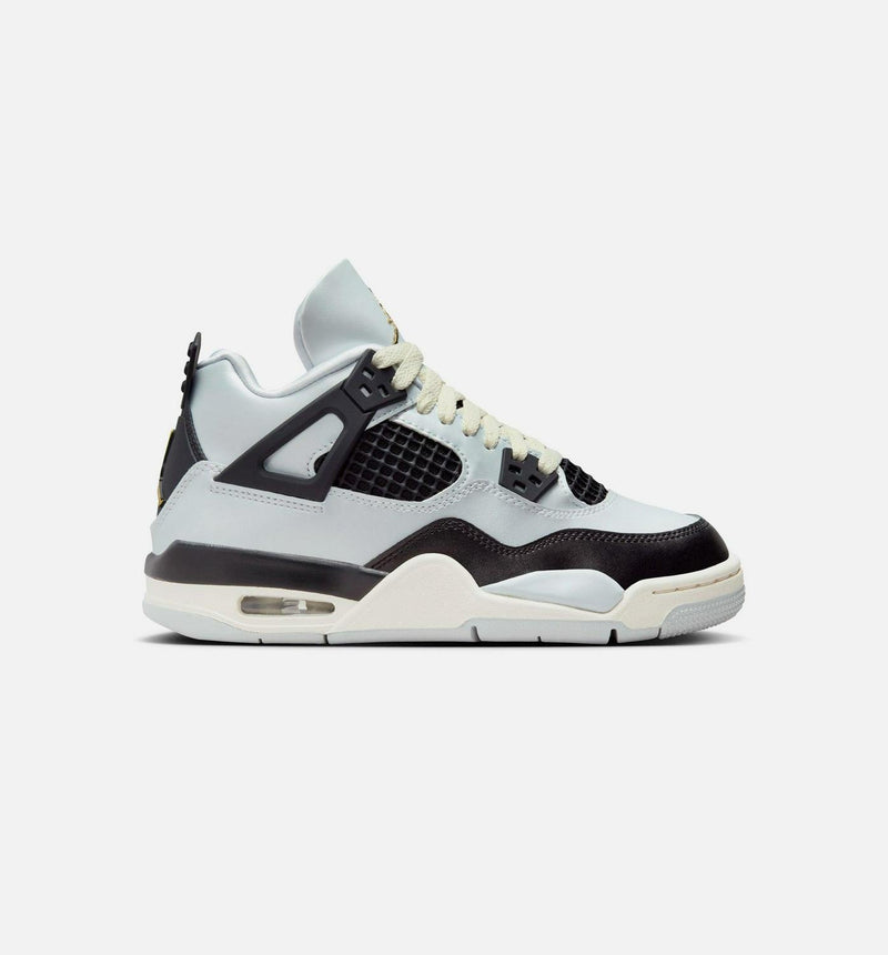 Kids Air Jordan 4 Retro Platinum Gold GS Metallic Gold Black Sail FZ8585-070