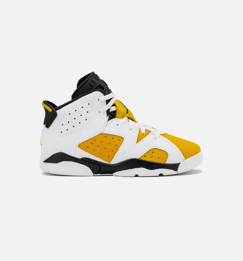 Kids Air Jordan 6 Retro PS Yellow Ochre White Black DV3605-170 Shoe Sneaker