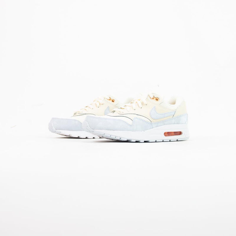 Kids Nike Air Max 1 GS Pale Ivory White Football Grey Orange Sneaker Shoe