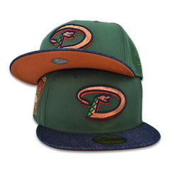 New Era Arizona Diamondbacks '89 Pine Orange Denim 59Fifty 5950 Patch Fitted Hat