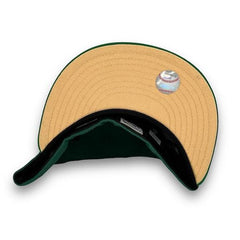 New Era Oakland Athletics 89 WS Kelly Green Yellow Pecan 59Fifty 5950 Fitted Hat