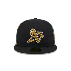 New Era Athletics Digi Camo Black Yellow Gold Grey 59Fifty 5950 Patch Fitted Cap