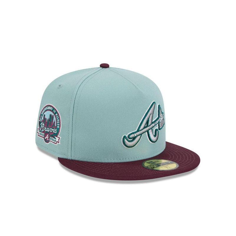New Era Atlanta Braves 40th Anni Beach Kiss Blue Gray 59Fifty 5950 Patch Fitted