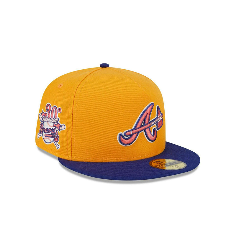 New Era Atlanta Braves 30th Season Gold Blue Gray 59Fifty 5950 Patch Fitted Hat