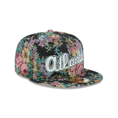 New Era Atlanta Braves Floral Jacquard Black Gray 59Fifty 5950 Patch Fitted Hat