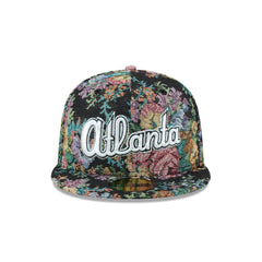 New Era Atlanta Braves Floral Jacquard Black Gray 59Fifty 5950 Patch Fitted Hat