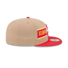 New Era Atlanta Hawks '24 Draft Beige Red White Brown 59Fifty 5950 Patch Fitted