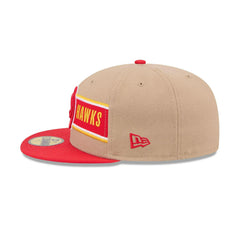 New Era Atlanta Hawks '24 Draft Beige Red White Brown 59Fifty 5950 Patch Fitted