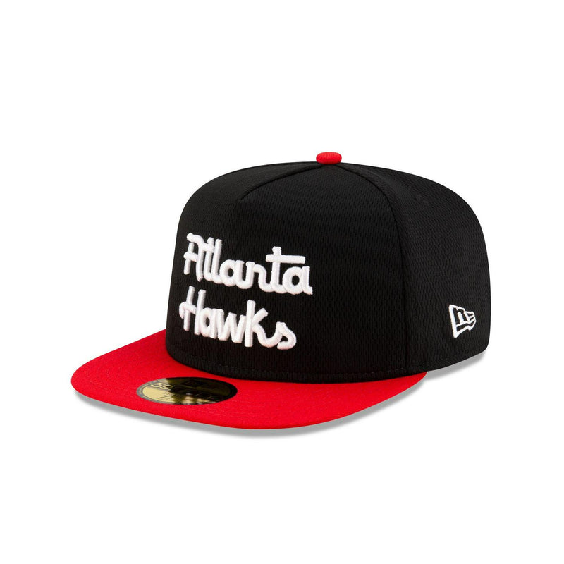New Era Atlanta Hawks Dashmark Mesh Black Red Gray 59Fifty 5950 Patch Fitted