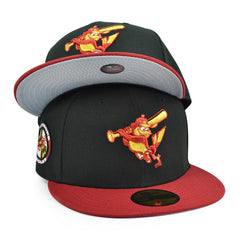 New Era Baltimore Orioles FLAG Red Gray Yellow 59Fifty 5950 Patch Fitted Cap Hat