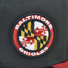 New Era Baltimore Orioles FLAG Red Gray Yellow 59Fifty 5950 Patch Fitted Cap Hat