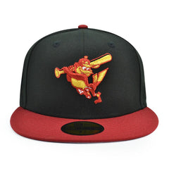 New Era Baltimore Orioles FLAG Red Gray Yellow 59Fifty 5950 Patch Fitted Cap Hat