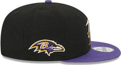 New Era Baltimore Ravens Purple Gold Yellow 9Fifty 950 Patch Snapback Cap Hat