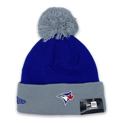 New Era Blue Jays Buttons Coll. MLB Sport Blue Red White Gray Pom Cuffed Knit