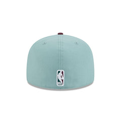 New Era Boston Celtics Beach Kiss Blue Gray 59Fifty 5950 Patch Fitted Cap Hat