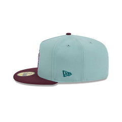 New Era Boston Celtics Beach Kiss Blue Gray 59Fifty 5950 Patch Fitted Cap Hat