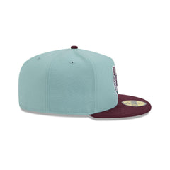 New Era Boston Celtics Beach Kiss Blue Gray 59Fifty 5950 Patch Fitted Cap Hat