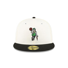 New Era Boston Celtics Mascot White Black Gray 59Fifty 5950 Patch Fitted Cap Hat