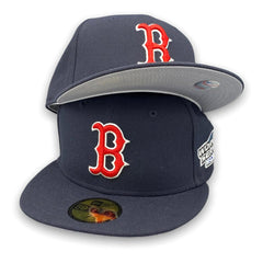 New Era Boston Red Sox '04 WS Navy Blue Red Grey 59Fifty 5950 Patch Fitted Hat