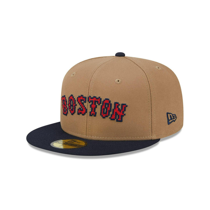 New Era Boston Red Sox Brown Red Navy Gray 59Fifty 5950 Patch Fitted Cap Hat