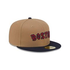 New Era Boston Red Sox Brown Red Navy Gray 59Fifty 5950 Patch Fitted Cap Hat