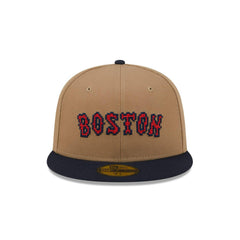 New Era Boston Red Sox Brown Red Navy Gray 59Fifty 5950 Patch Fitted Cap Hat