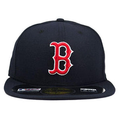 New Era Boston Red Sox Blue Red Black White 59Fifty 5950 Patch Fitted Cap Hat