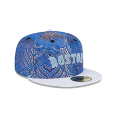 New Era Boston Red Sox Jacquard Crown White Gray 59Fifty 5950 Patch Fitted Hat