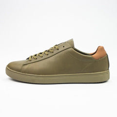 Clae Bradley Olive Green Leather Formal Casual Shoes