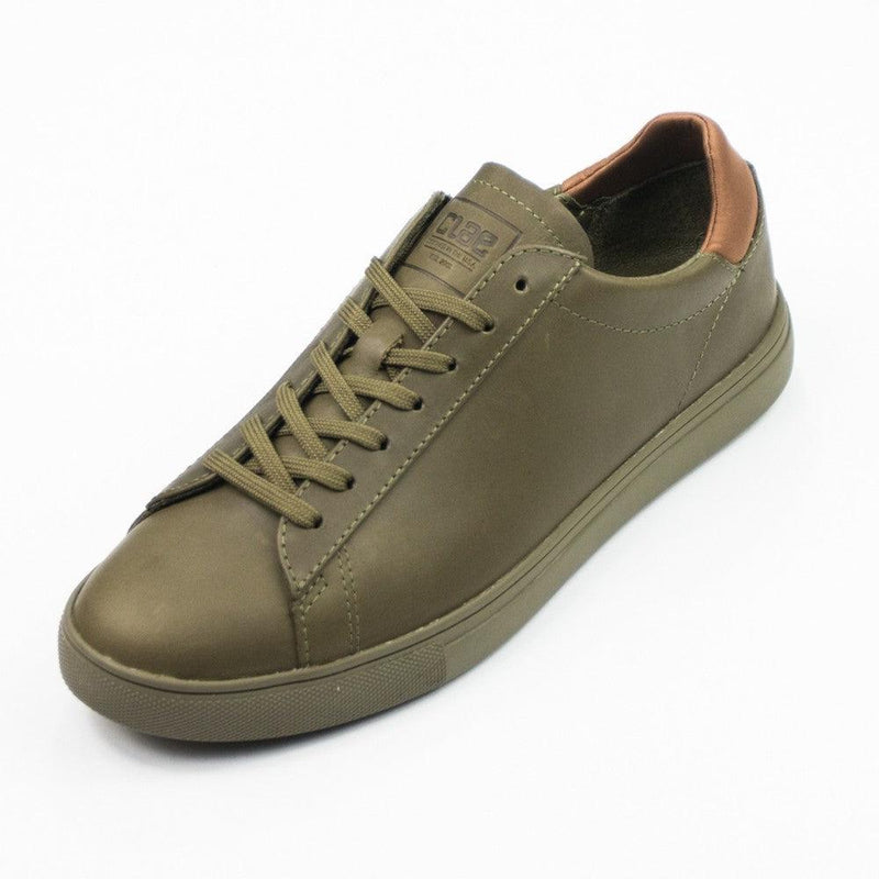 Clae Bradley Olive Green Leather Formal Casual Shoes