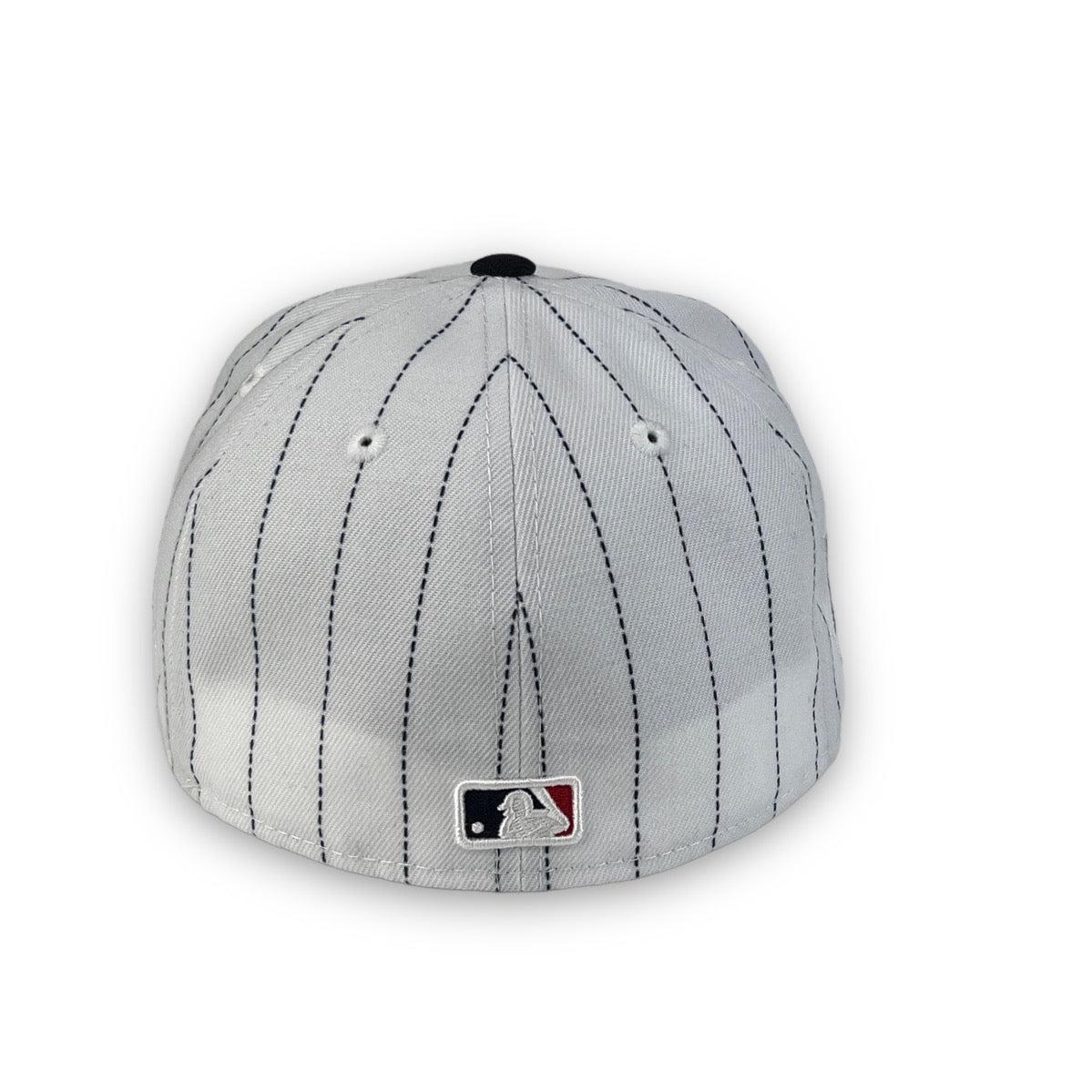 21 Ws New Era Atlanta Braves '21 WS White Pinstripe Navy Blue Grey 59Fifty 5 ...