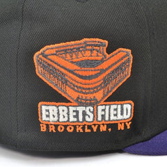 New Era Brooklyn Dodgers EBBETS Black Purple Gray 59Fifty 5950 Patch Fitted Hat