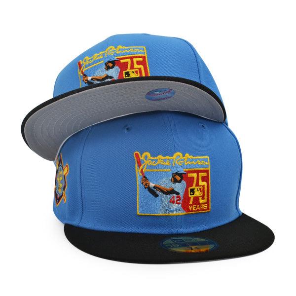 New Era Brooklyn Dodgers 75 Yrs Blue Gray Black 59Fifty 5950 Patch Fitted Hat