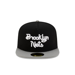 New Era Brooklyn Nets Dashmark Mesh Black White Gray 59Fifty 5950 Patch Fitted
