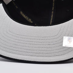 Mitchell And Ness Brooklyn Nets INVERTED LOGO Black White Gray Patch Snapback