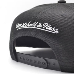 Mitchell And Ness Brooklyn Nets INVERTED LOGO Black White Gray Patch Snapback
