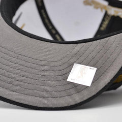 Mitchell And Ness Brooklyn Nets DIAMOND CUT Black Gray Gold White Patch Snapback