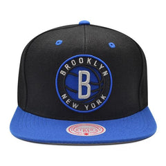 Mitchell And Ness Brooklyn Nets BLACK ROYALTY Black Royal Blue Gray Snapback Hat